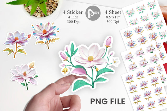 Vibrant Magnolia Sticker Sublimation artnoy 