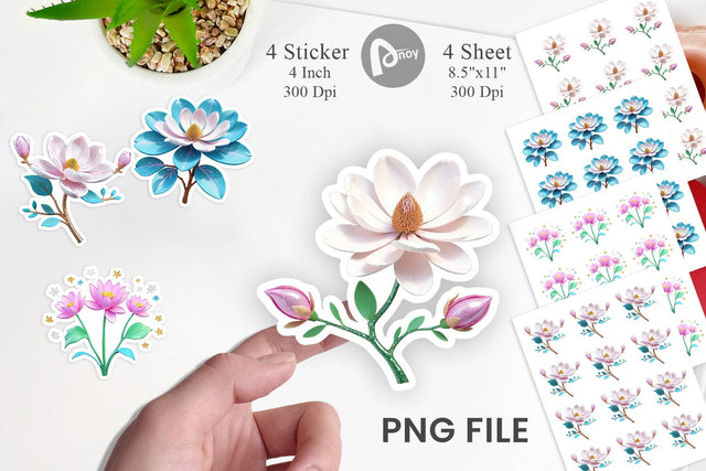 Vibrant Magnolia Sticker Sublimation artnoy 