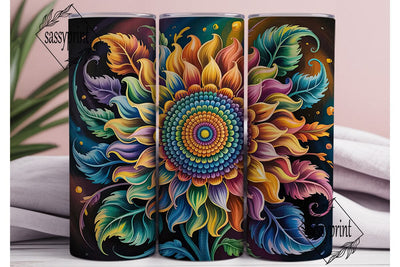 Vibrant Mandala Sunflower 20oz Tumbler Sublimation sassyprint 