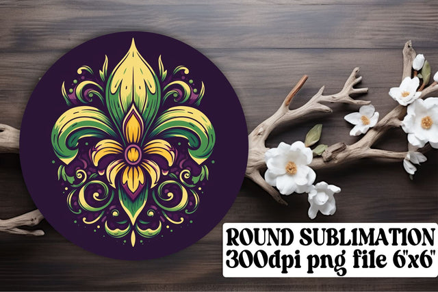 Vibrant Mardi Gras Circle Elements - Sublimation Kit Sublimation afrosvg 