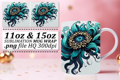 Vibrant Marine Life Mug Design, Tranquil Sea Creatures Sublimation Pattern Sublimation afrosvg 