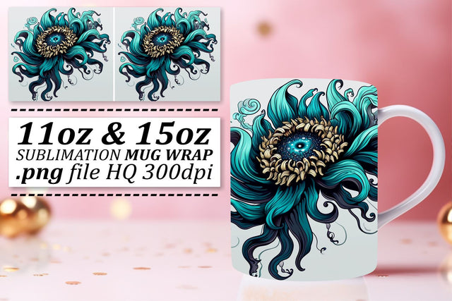 Vibrant Marine Life Mug Design, Tranquil Sea Creatures Sublimation Pattern Sublimation afrosvg 