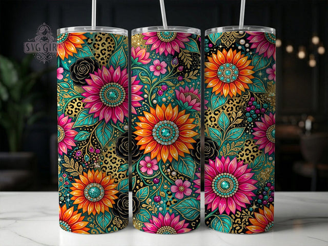 Vibrant Maximalist Floral 20oz Tumbler, Vibrant Maximalist, Maximalist Floral, Vibrant Floral PNG, Floral Tumbler Wrap, Maximalist Tumbler, 20oz Tumbler Wrap, Floral Tumbler PNG Sublimation SvggirlplusArt 