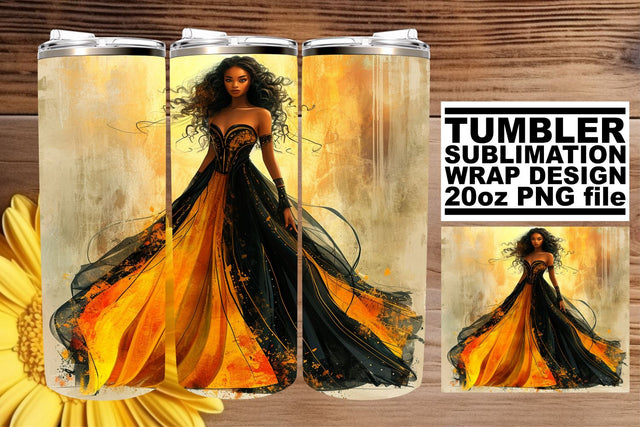 Vibrant Melanin Queen Tumbler Sublimation Art Sublimation afrosvg 
