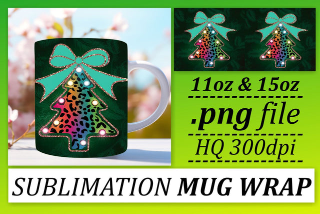 Vibrant mug wraps, make your drinks stand out! , Neon Xmas Sublimation afrosvg 