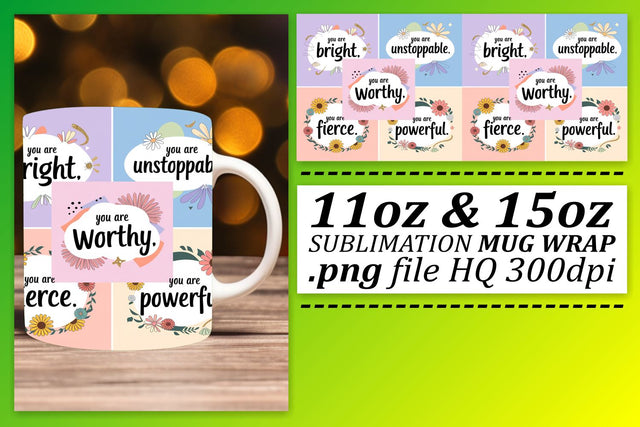 Vibrant mug wraps, make your drinks stand out! , Quote Sublimation afrosvg 