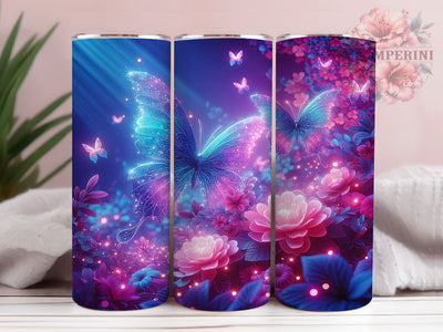 Vibrant Neon Pretty Butterfly Tumbler, Pretty Butterfly Tumbler, Vibrant Neon Wrap, Artistic Butterfly Wrap, Colorful Butterfly Wrap, Sublimation Design, Trendy Gift Idea Sublimation Li Zamperini 
