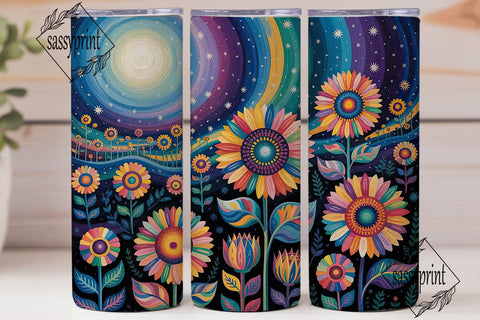 Vibrant Night Sunflower 20oz Tumbler Sublimation sassyprint 