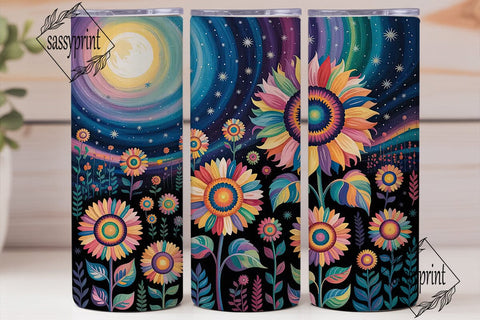 Vibrant Night Sunflower 20oz Tumbler Sublimation sassyprint 