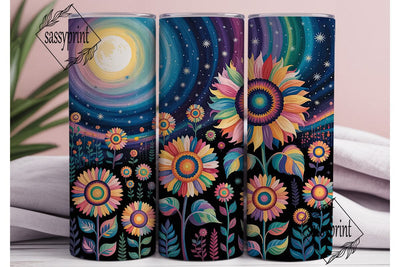 Vibrant Night Sunflower 20oz Tumbler Sublimation sassyprint 