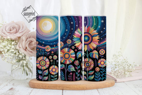 Vibrant Night Sunflower 20oz Tumbler Sublimation sassyprint 