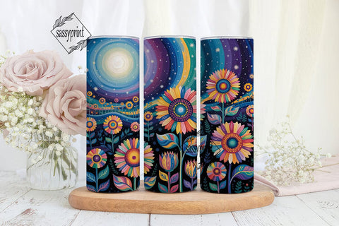 Vibrant Night Sunflower 20oz Tumbler Sublimation sassyprint 