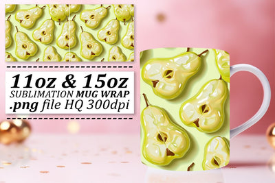 Vibrant Orchard Mug Art: Fresh Fruit Delight Sublimation afrosvg 