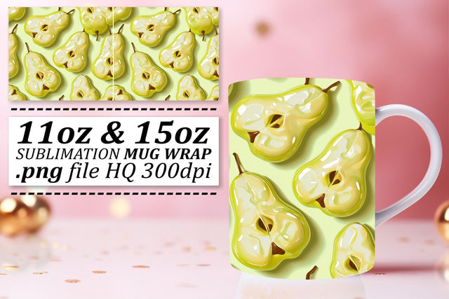 Vibrant Orchard Mug Art: Fresh Fruit Delight Sublimation afrosvg 