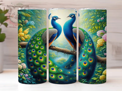 Vibrant Peacock Tropical Bird Tumbler, Colorful Tumbler, Bird Tumbler, Tropical Tumbler, 20oz Sublimation Wrap, Nature Tumbler, Vibrant Tumbler Sublimation Lara' s Designs 