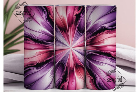 Vibrant Pink Purple Fluid Art Tumbler Sublimation sassyprint 
