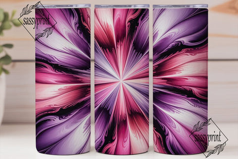 Vibrant Pink Purple Fluid Art Tumbler Sublimation sassyprint 