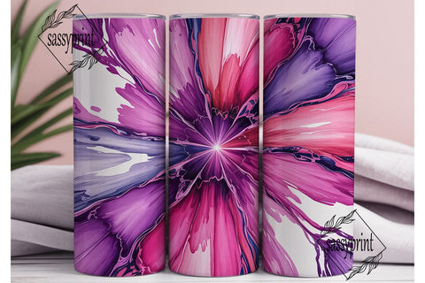 Vibrant Pink Purple Fluid Art Tumbler Sublimation sassyprint 