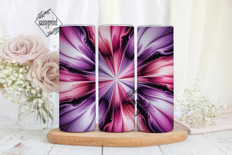 Vibrant Pink Purple Fluid Art Tumbler Sublimation sassyprint 