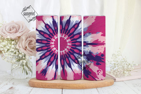 Vibrant Pink Purple Tie Dye 20oz Tumbler Sublimation sassyprint 