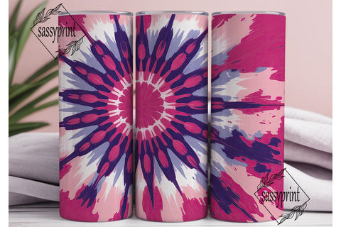 Vibrant Pink Purple Tie Dye 20oz Tumbler Sublimation sassyprint 