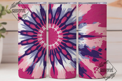 Vibrant Pink Purple Tie Dye 20oz Tumbler Sublimation sassyprint 