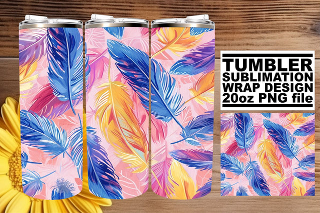Vibrant Plume Extravaganza Tumbler Wrap 20oz Sublimation afrosvg 