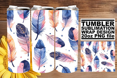Vibrant Plume Fiesta Tumbler Wrap 20oz Sublimation afrosvg 