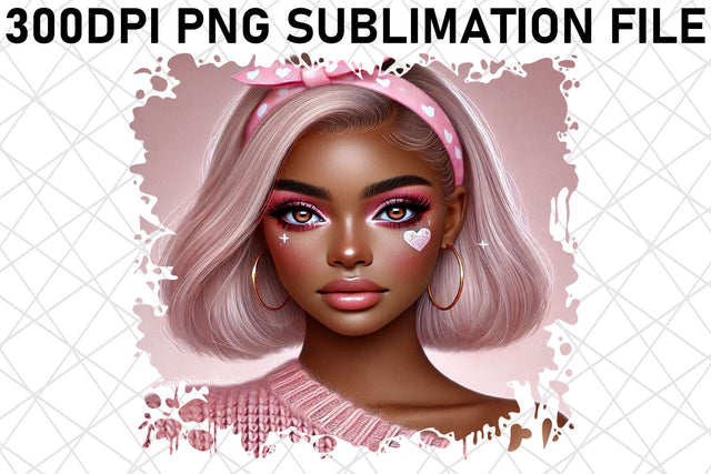 Vibrant PNG artwork for travel pillows, comfort on the go! , Love Girl Sublimation afrosvg 