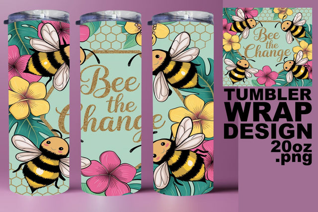 vibrant PNG for crafting fun! , Stylish 20oz wrap, Bee Sublimation HoodArtCraft 