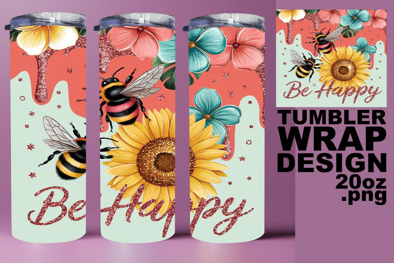 vibrant PNG for DIY fun! , Creative tumbler design, Bee Sublimation HoodArtCraft 