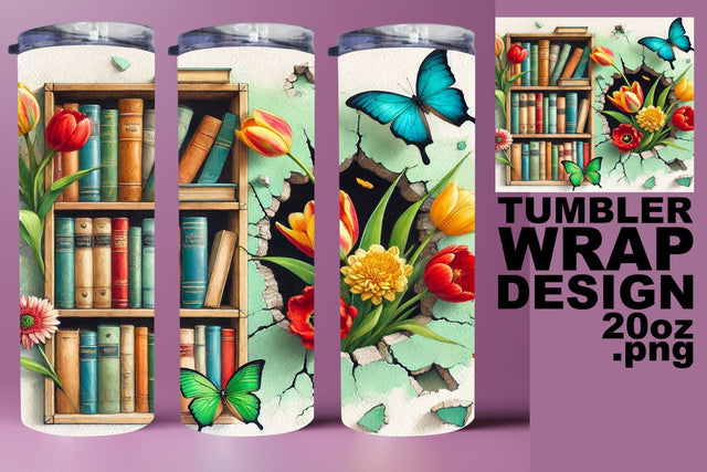 vibrant PNG for gifts! , Eye-catching tumbler wrap, Books Sublimation HoodArtCraft 
