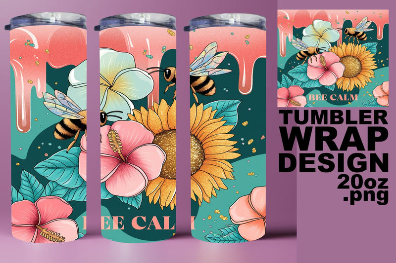 vibrant PNG for your 20oz tumbler! , Beautiful wrap, Bee Sublimation HoodArtCraft 