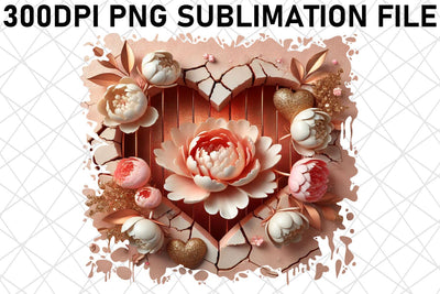 Vibrant PNG images for car decals, personalize your ride! , 3D Heart Sublimation afrosvg 