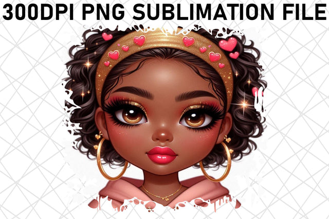 Vibrant PNG images for table runners, perfect for events! , Love Girl Sublimation afrosvg 