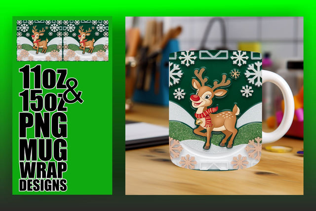 vibrant PNG mug wraps! , Ideal for personalized gifts, 3D Xmas Sublimation HoodArtCraft 