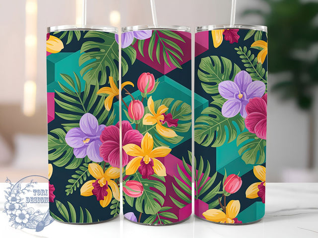 Vibrant Polynesian Tribal Tumbler, Tribal Tumbler Design, Seamless Island Wrap, Vibrant Polynesian Wrap, Artistic Tribal Wrap, Sublimation Design, Trendy Gift Idea Sublimation ToriDesigns 