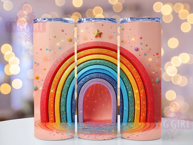 Vibrant Pride 3D Rainbow Tumbler, Vibrant Rainbow Wrap, Colorful Tumbler Design, 20oz Rainbow Sublimation, Bright Rainbow Tumbler, Colorful 3D Wrap, Pride Rainbow Tumbler Sublimation SvggirlplusArt 