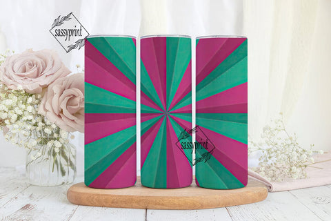 Vibrant Radial Burst 20oz Tumbler Wrap Sublimation sassyprint 