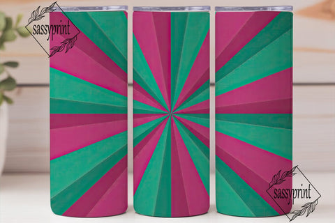 Vibrant Radial Burst 20oz Tumbler Wrap Sublimation sassyprint 