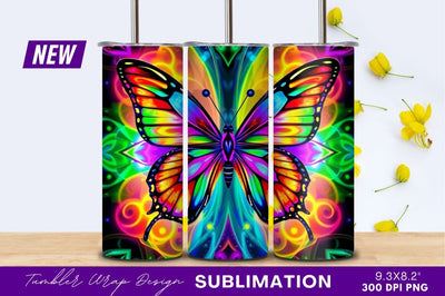 Vibrant Rainbow Butterfly Illustration With Colorful Background Sublimation Regulrcrative 
