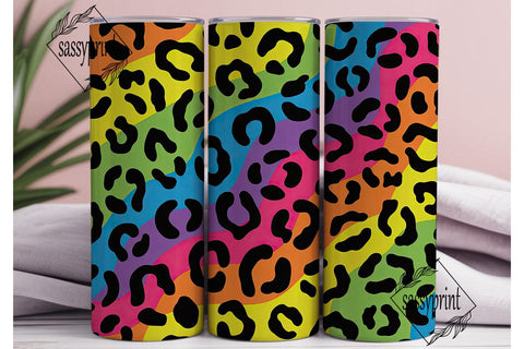 Vibrant Rainbow Leopard Print Skinny PNG Sublimation sassyprint 