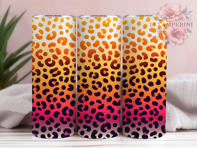Vibrant Rainbow Leopard Safari Tumbler Wrap, Colorful Cheetah Print Design, 20oz Skinny Tumbler Wrap, Bright Animal Print Sublimation, Funky Leopard Tumbler Wrap Sublimation Li Zamperini 