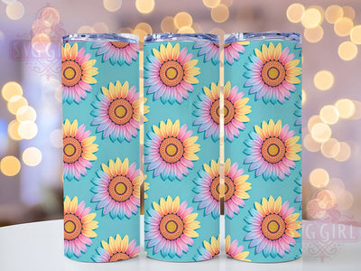 Vibrant Rainbow Sunflower Tumbler, Sherbet Floral Tumbler, Seamless Sunflower Wrap, Vibrant Rainbow Wrap, Artistic Floral Wrap, Sublimation Design, Trendy Gift Idea Sublimation SvggirlplusArt 