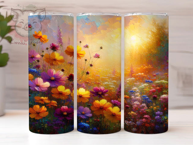 Vibrant Rainbow Wildflower Tumbler, Bright Floral Design, Summer Garden Cup, Colorful Nature Gift, Wildflower Pattern Art, Vibrant Bloom Design, Garden Lover Present Sublimation Lara' s Designs 