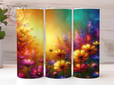 Vibrant Rainbow Wildflower Tumbler, Bright Floral Design, Summer Garden Cup, Colorful Nature Gift, Wildflower Pattern Art, Vibrant Bloom Design, Garden Lover Present Sublimation Lara' s Designs 