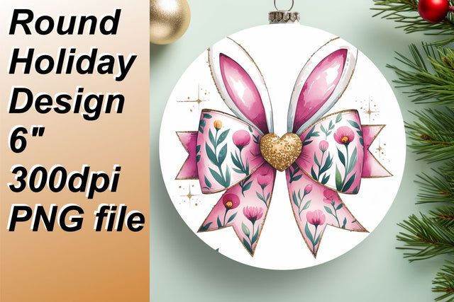 Vibrant round templates for beautiful keychains, craft with joy., Easter Bunny Sublimation HoodArtCraft 