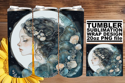 Vibrant Sea Maiden Tumbler Design Collection Sublimation afrosvg 