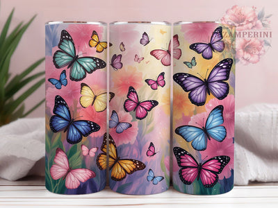 Vibrant Seamless Butterfly Tumbler, Nature Lover Tumbler, Seamless Butterfly Wrap, Vibrant Butterfly Wrap, Whimsical Nature Wrap, Sublimation Design, Trendy Gift Idea Sublimation Li Zamperini 
