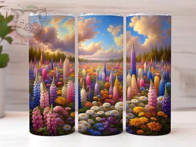 Vibrant Spring Blossom Field Tumbler, Colorful Flower Field Tumbler, Nature Floral Wrap, Whimsical Blossom Wrap, Vibrant Spring Wrap, Sublimation Design, Trendy Gift Idea Sublimation Lara' s Designs 